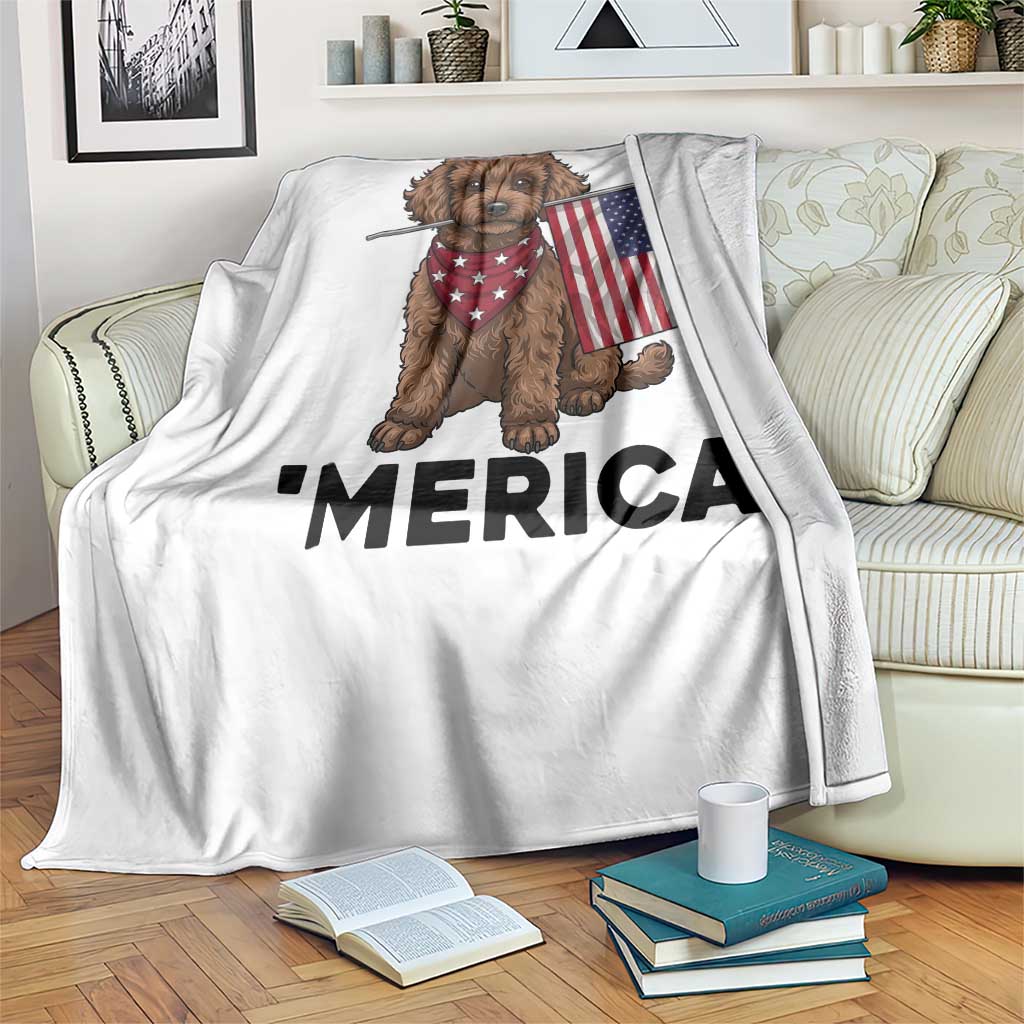 Patriotic Poodle Mom Dad Gift Throw Blanket Merica 4th Of July TS12 Print Your Wear