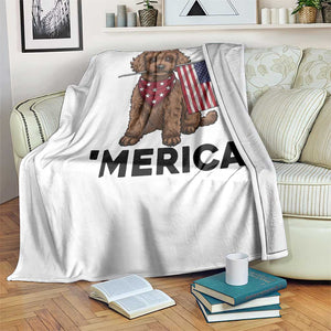 Patriotic Poodle Mom Dad Gift Throw Blanket Merica 4th Of July TS12 Print Your Wear