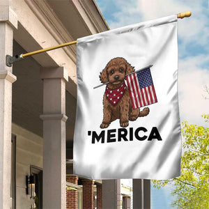 Patriotic Poodle Mom Dad Gift Garden Flag Merica 4th Of July