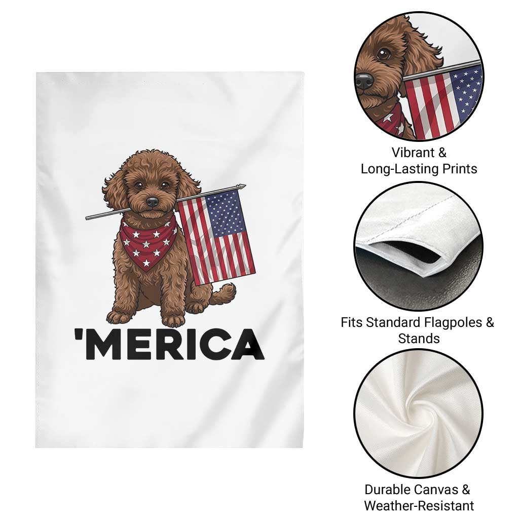 Patriotic Poodle Mom Dad Gift Garden Flag Merica 4th Of July