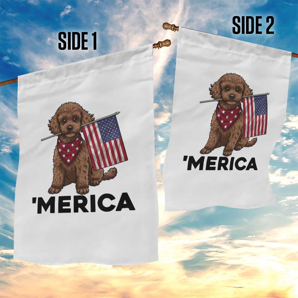 Patriotic Poodle Mom Dad Gift Garden Flag Merica 4th Of July