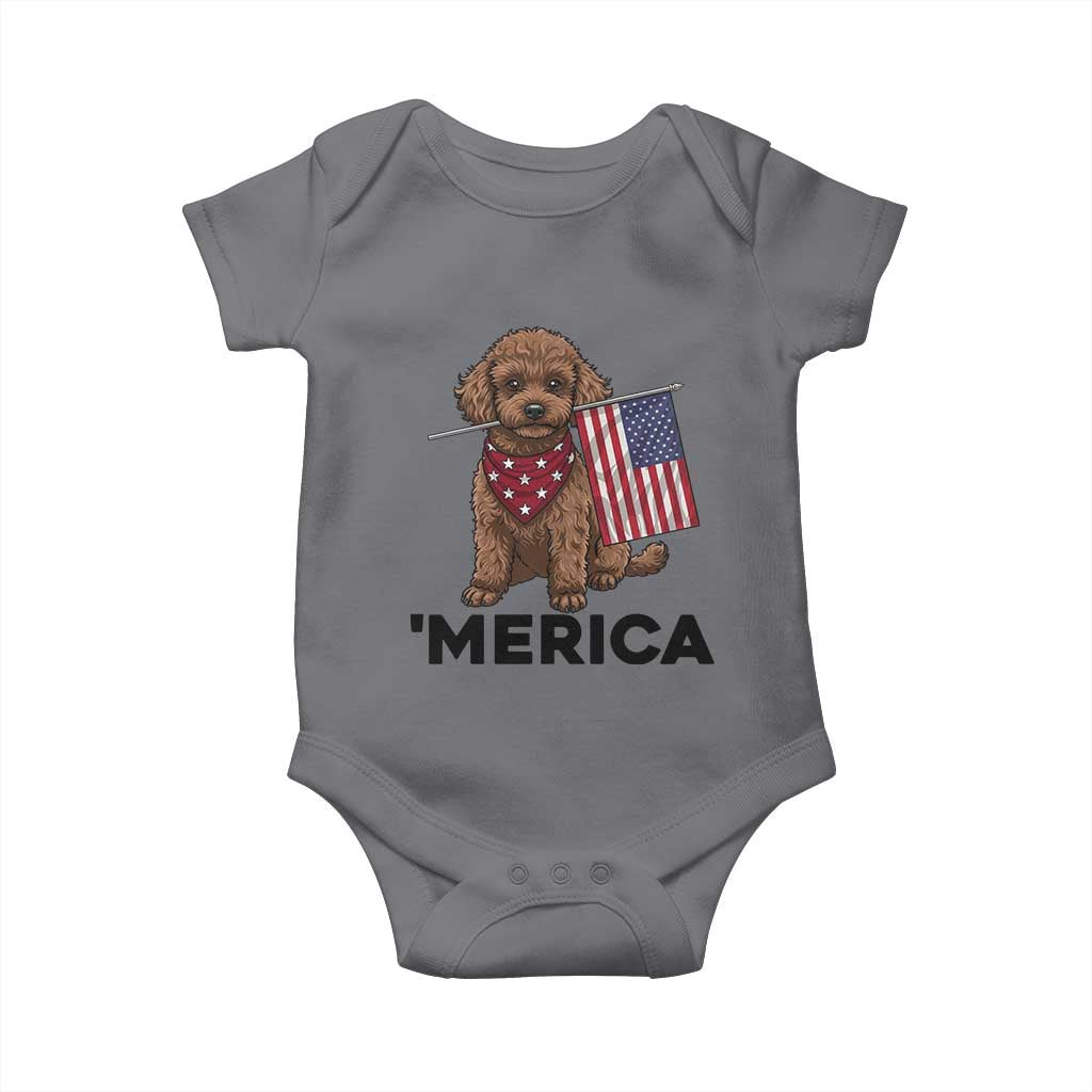 Patriotic Poodle Mom Dad Gift Baby Onesie Merica 4th Of July