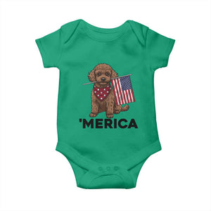 Patriotic Poodle Mom Dad Gift Baby Onesie Merica 4th Of July