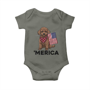Patriotic Poodle Mom Dad Gift Baby Onesie Merica 4th Of July