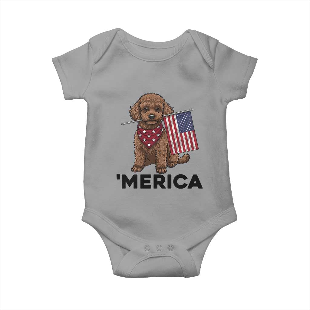 Patriotic Poodle Mom Dad Gift Baby Onesie Merica 4th Of July