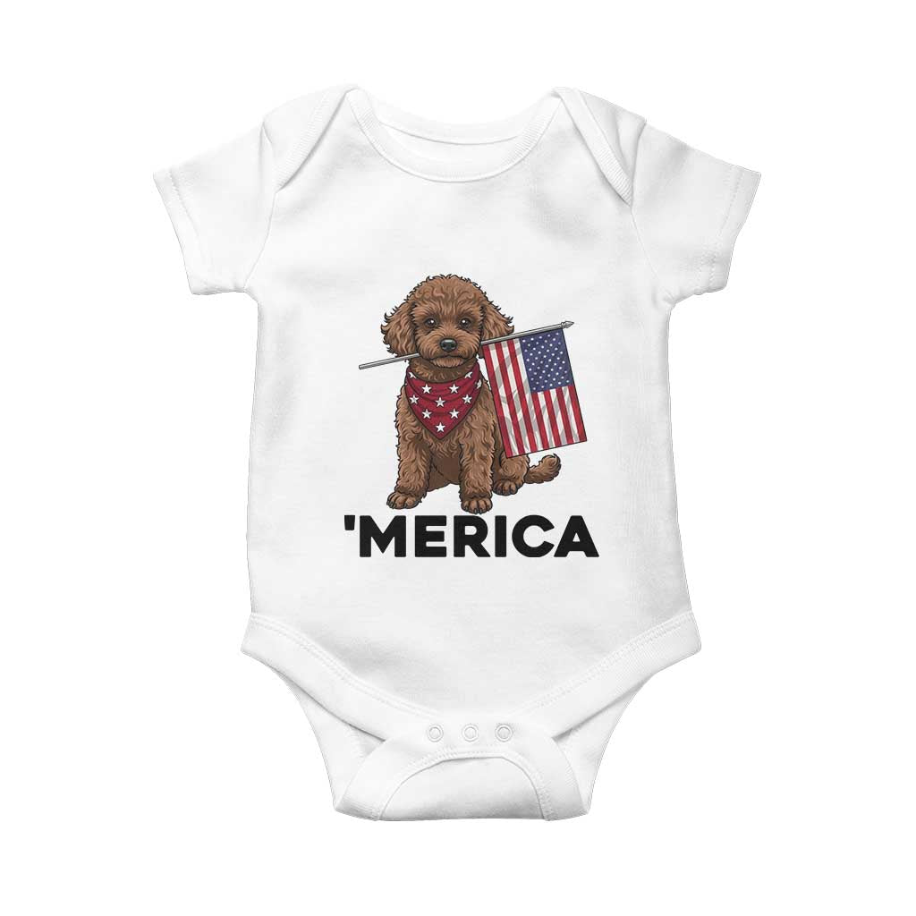 Patriotic Poodle Mom Dad Gift Baby Onesie Merica 4th Of July TS12 White Print Your Wear