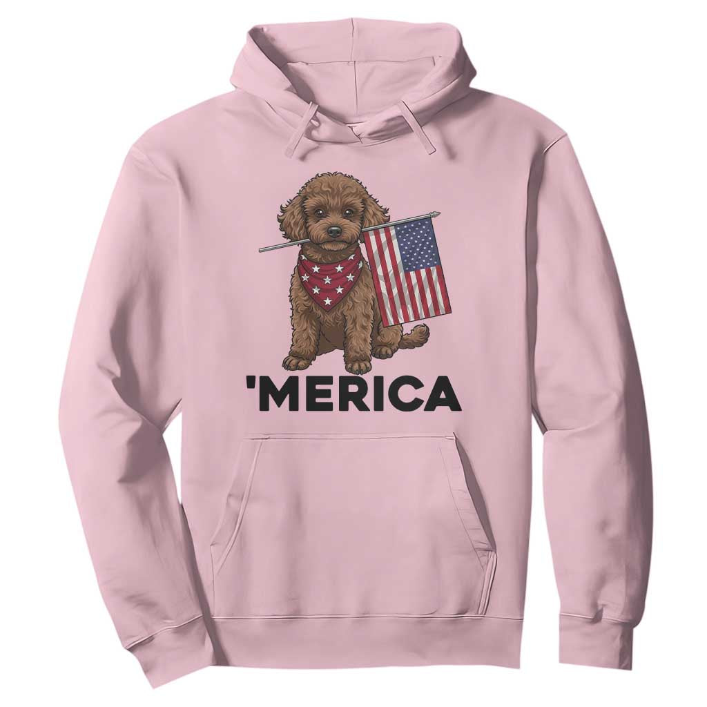 Patriotic Poodle Mom Dad Gift Hoodie Merica 4th Of July