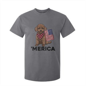Patriotic Poodle Mom Dad Gift T Shirt For Kid Merica 4th Of July