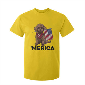 Patriotic Poodle Mom Dad Gift T Shirt For Kid Merica 4th Of July