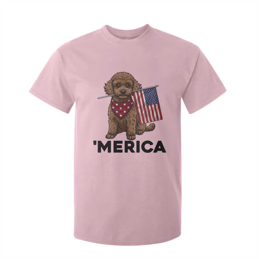 Patriotic Poodle Mom Dad Gift T Shirt For Kid Merica 4th Of July