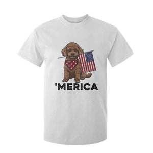 Patriotic Poodle Mom Dad Gift T Shirt For Kid Merica 4th Of July