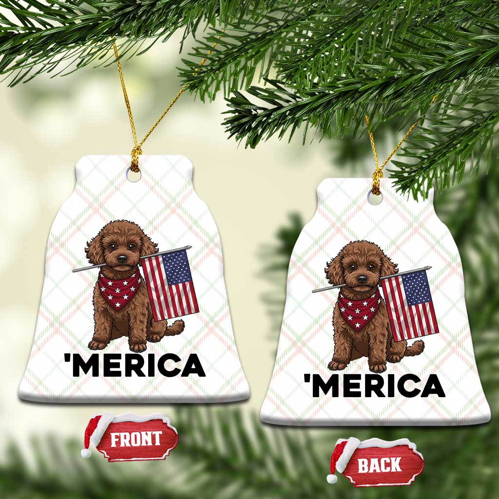 Patriotic Poodle Mom Dad Gift Ceramic Ornament Merica 4th Of July TS12 Print Your Wear