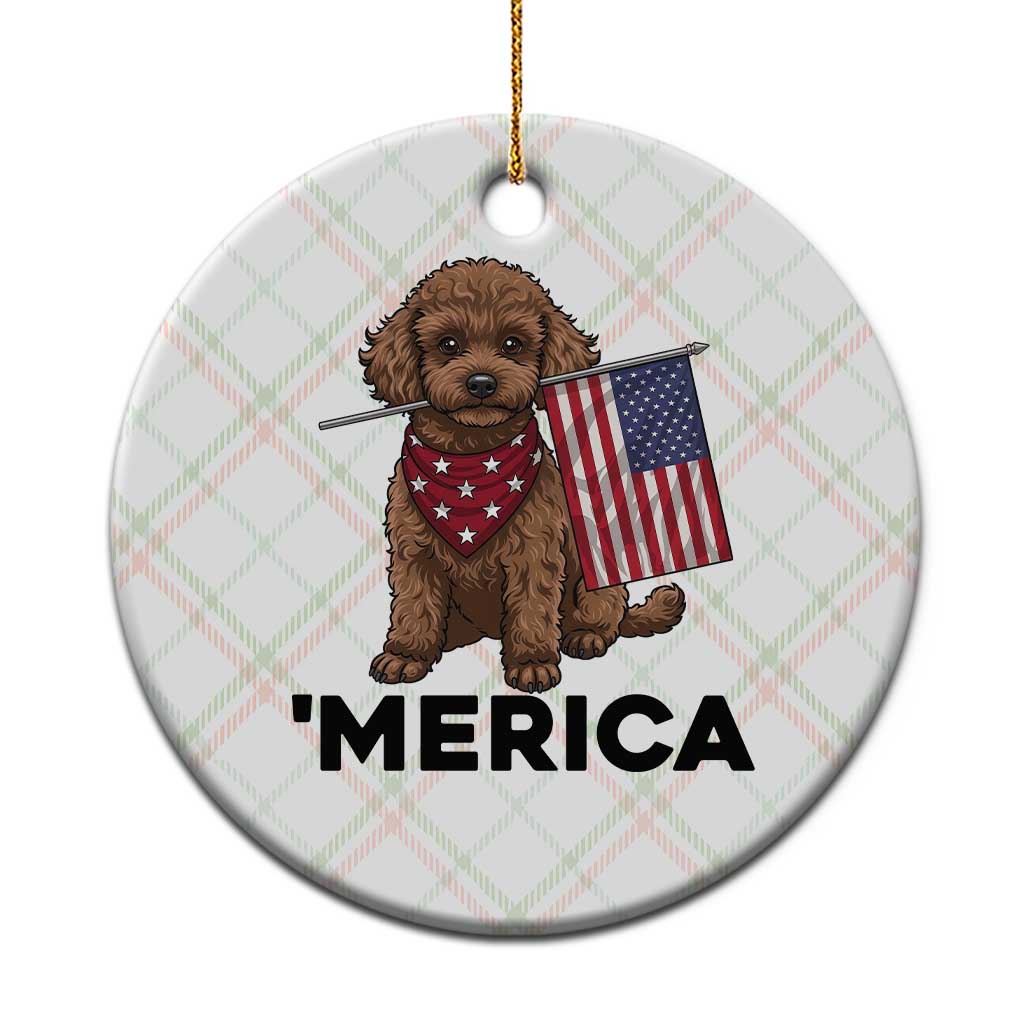Patriotic Poodle Mom Dad Gift Ceramic Ornament Merica 4th Of July TS12 1pc Christmas Plaid Print Your Wear