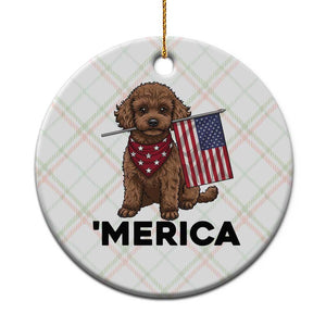 Patriotic Poodle Mom Dad Gift Ceramic Ornament Merica 4th Of July TS12 1pc Christmas Plaid Print Your Wear