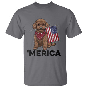 Patriotic Poodle Mom Dad Gift T Shirt Merica 4th Of July