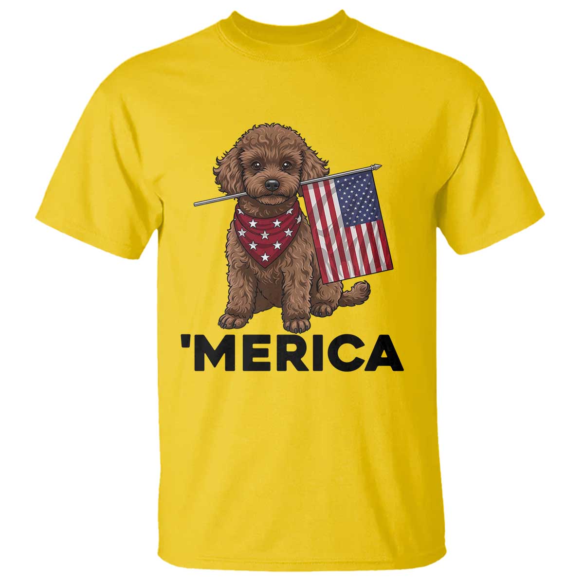 Patriotic Poodle Mom Dad Gift T Shirt Merica 4th Of July