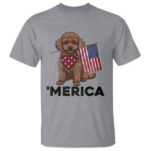 Patriotic Poodle Mom Dad Gift T Shirt Merica 4th Of July
