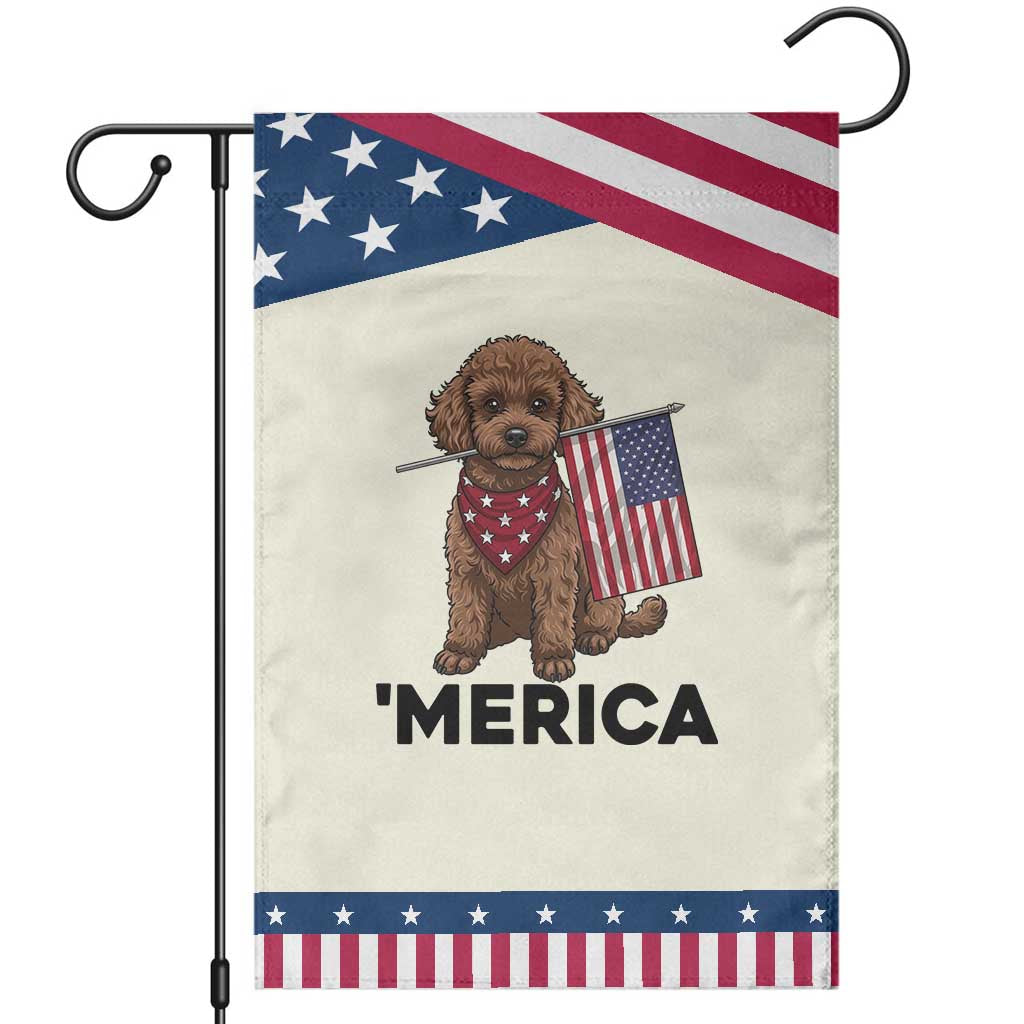 Poodle Mom Dad Gift Patriotic Garden Flag Merica 4th Of July