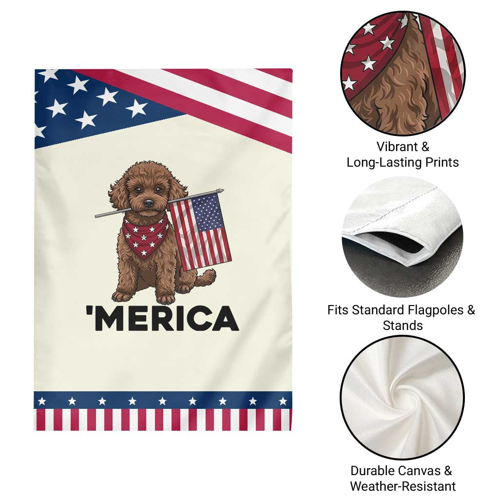Poodle Mom Dad Gift Patriotic Garden Flag Merica 4th Of July