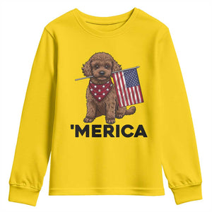 Patriotic Poodle Mom Dad Gift Youth Sweatshirt Merica 4th Of July