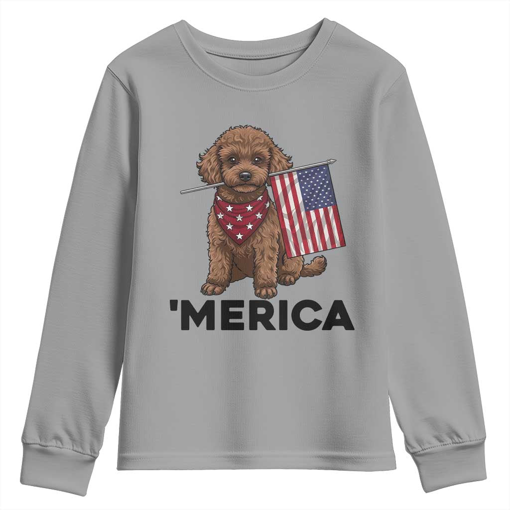 Patriotic Poodle Mom Dad Gift Youth Sweatshirt Merica 4th Of July