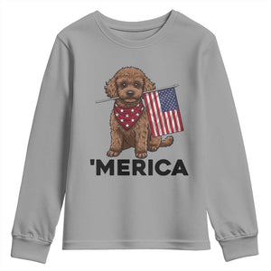 Patriotic Poodle Mom Dad Gift Youth Sweatshirt Merica 4th Of July