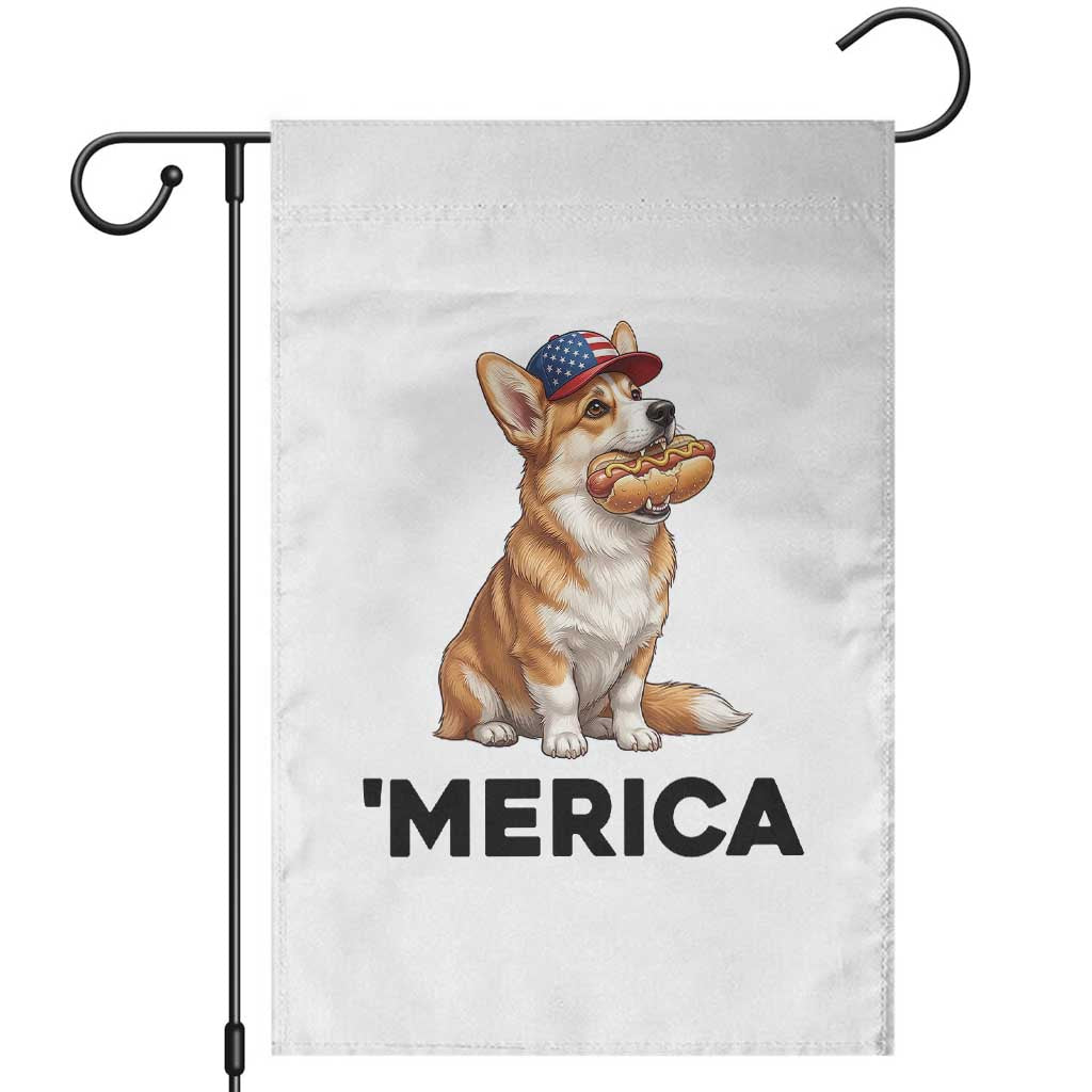 Funny Merica Corgi Lover 4th Of July Garden Flag Patriotic Dog Gift TS12 White Print Your Wear
