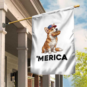 Funny Merica Corgi Lover 4th Of July Garden Flag Patriotic Dog Gift
