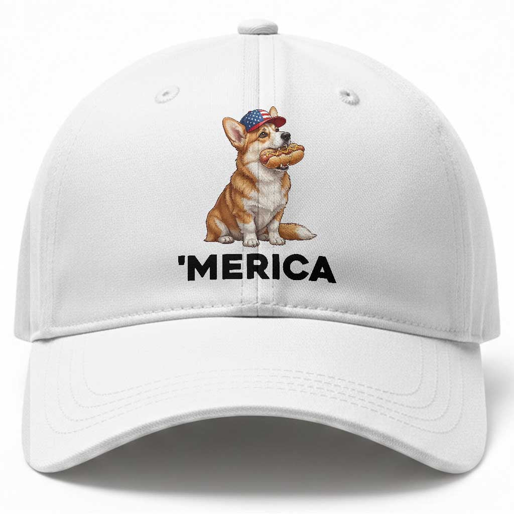 Funny Merica Corgi Lover 4th Of July Baseball Cap Patriotic Dog Gift