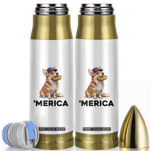 Funny Merica Corgi Lover 4th Of July Bullet Tumbler Patriotic Dog Gift