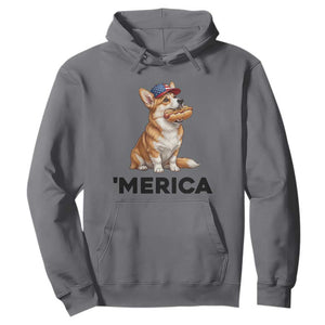 Funny Merica Corgi Lover 4th Of July Hoodie Patriotic Dog Gift