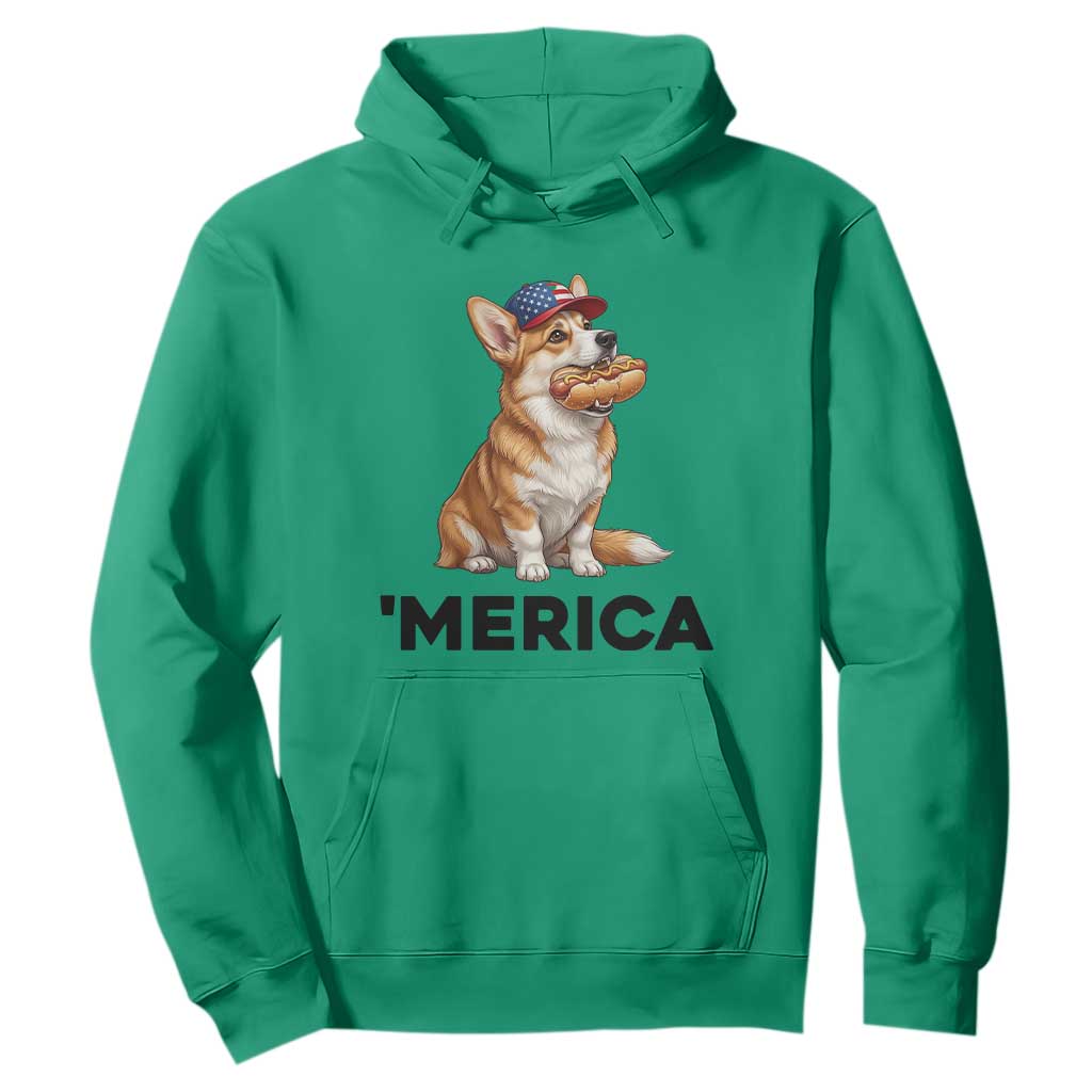 Funny Merica Corgi Lover 4th Of July Hoodie Patriotic Dog Gift