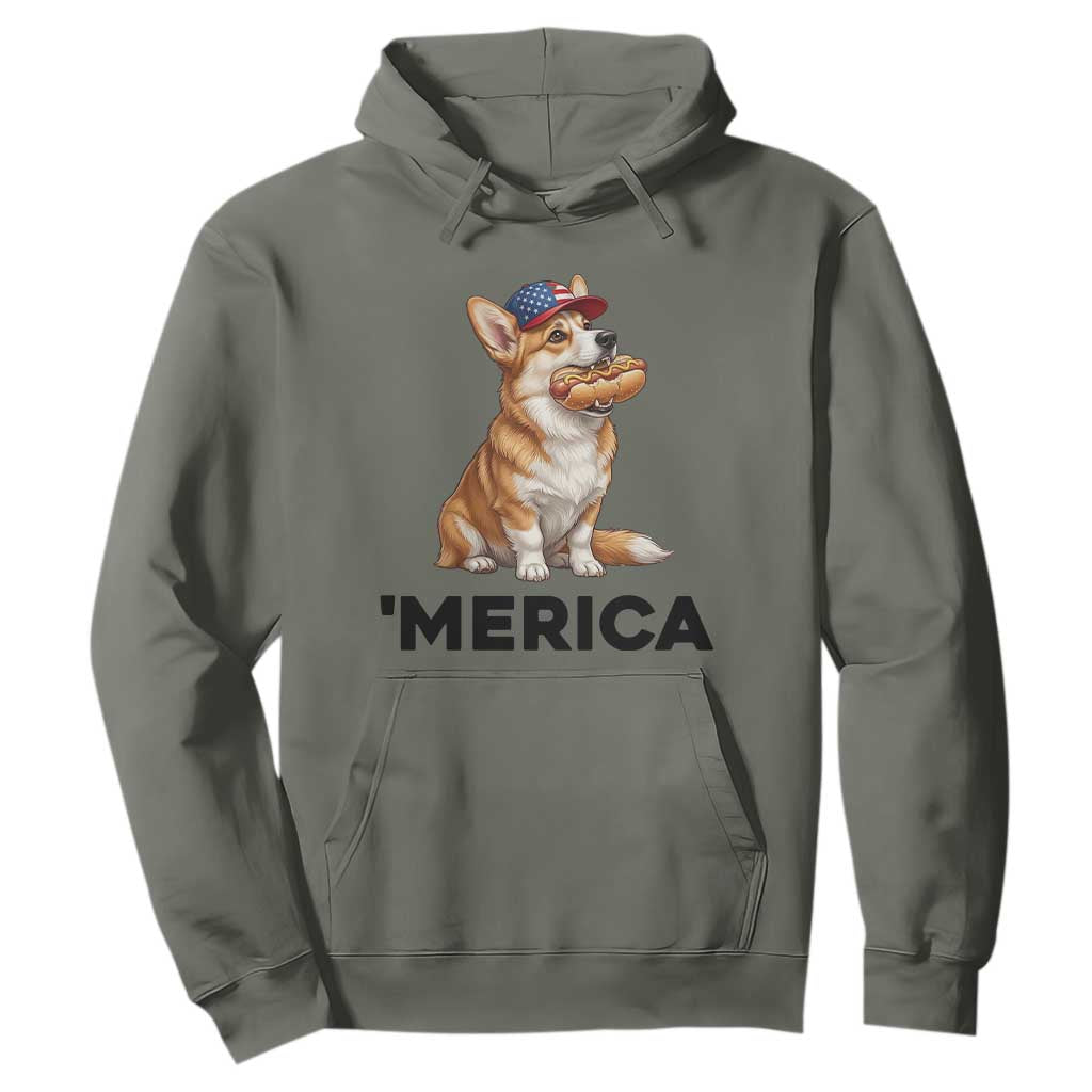 Funny Merica Corgi Lover 4th Of July Hoodie Patriotic Dog Gift