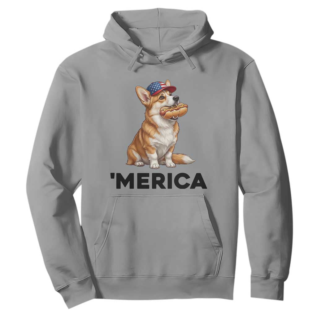 Funny Merica Corgi Lover 4th Of July Hoodie Patriotic Dog Gift