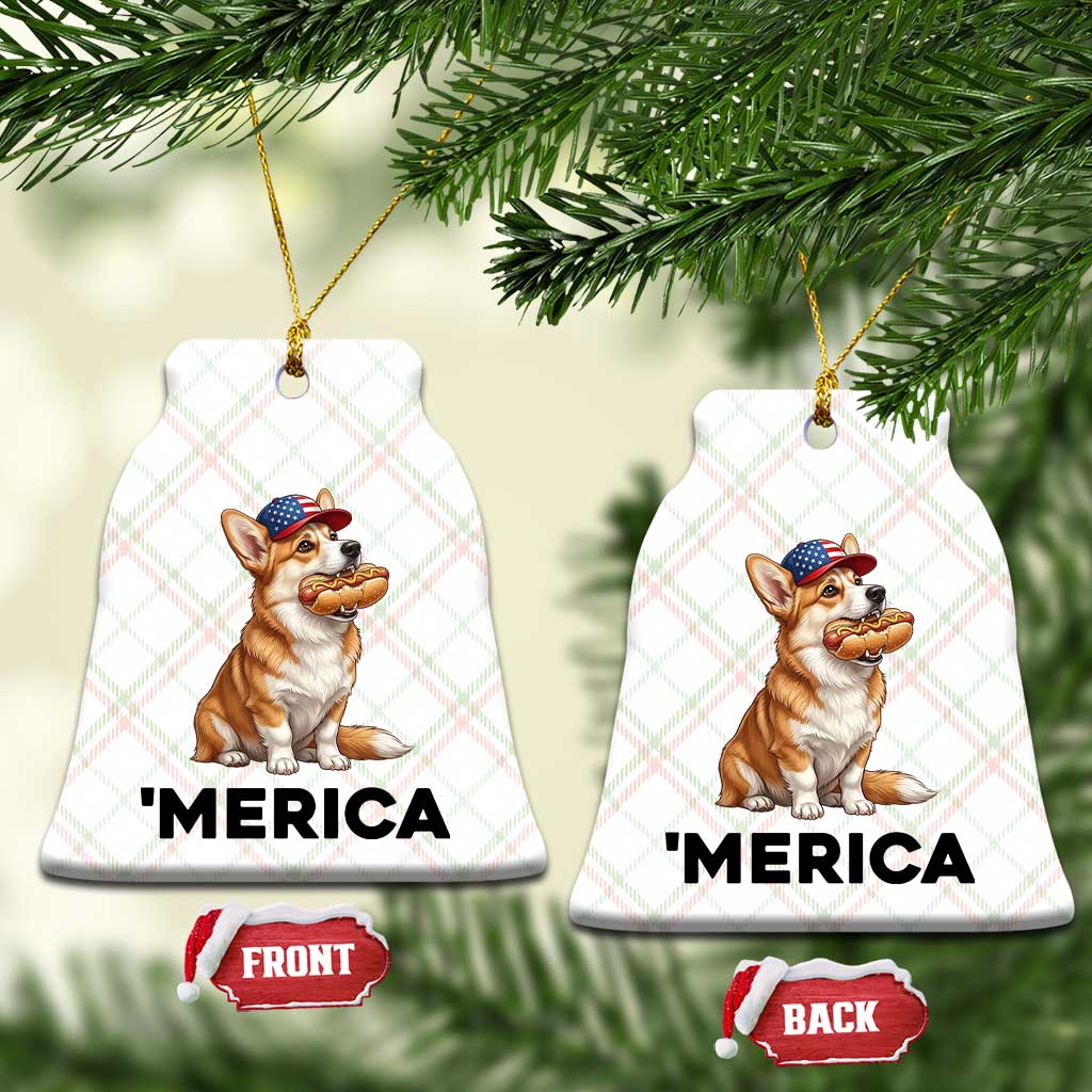 Funny Merica Corgi Lover 4th Of July Ceramic Ornament Patriotic Dog Gift TS12 Print Your Wear