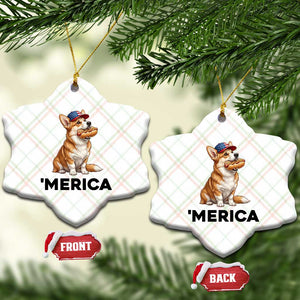 Funny Merica Corgi Lover 4th Of July Ceramic Ornament Patriotic Dog Gift TS12 Print Your Wear