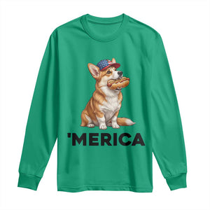 Funny Merica Corgi Lover 4th Of July Long Sleeve Shirt Patriotic Dog Gift