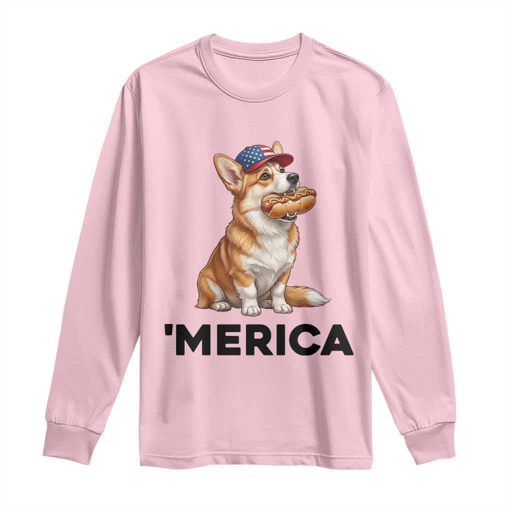 Funny Merica Corgi Lover 4th Of July Long Sleeve Shirt Patriotic Dog Gift