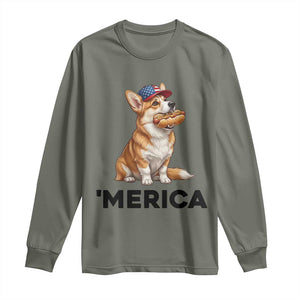 Funny Merica Corgi Lover 4th Of July Long Sleeve Shirt Patriotic Dog Gift