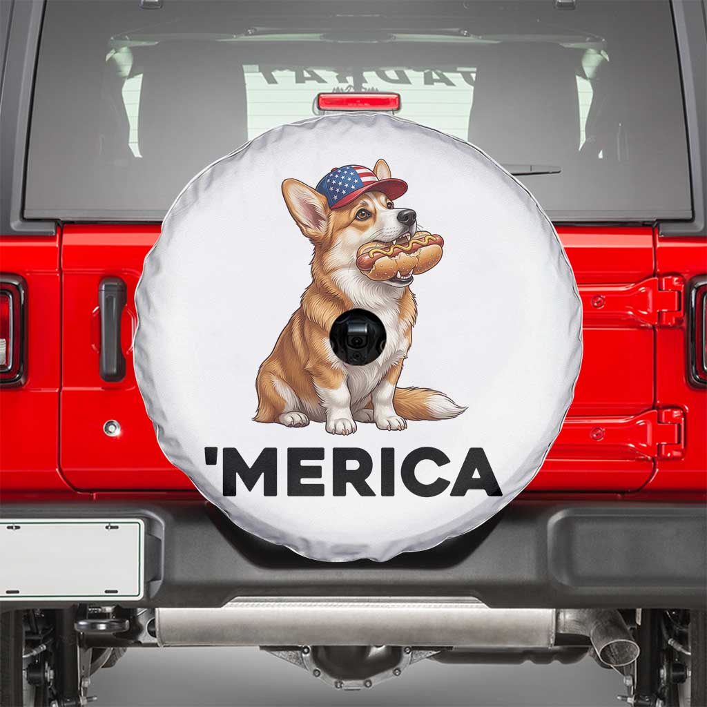 Funny Merica Corgi Lover 4th Of July Spare Tire Cover Patriotic Dog Gift
