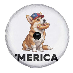 Funny Merica Corgi Lover 4th Of July Spare Tire Cover Patriotic Dog Gift