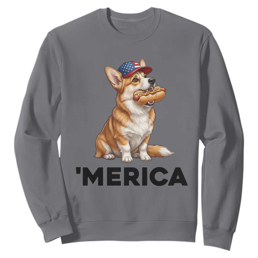 Funny Merica Corgi Lover 4th Of July Sweatshirt Patriotic Dog Gift