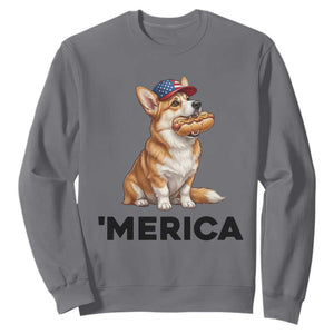 Funny Merica Corgi Lover 4th Of July Sweatshirt Patriotic Dog Gift
