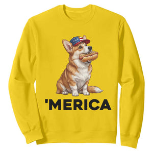 Funny Merica Corgi Lover 4th Of July Sweatshirt Patriotic Dog Gift