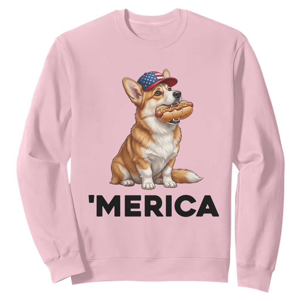 Funny Merica Corgi Lover 4th Of July Sweatshirt Patriotic Dog Gift