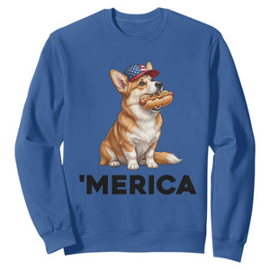 Funny Merica Corgi Lover 4th Of July Sweatshirt Patriotic Dog Gift