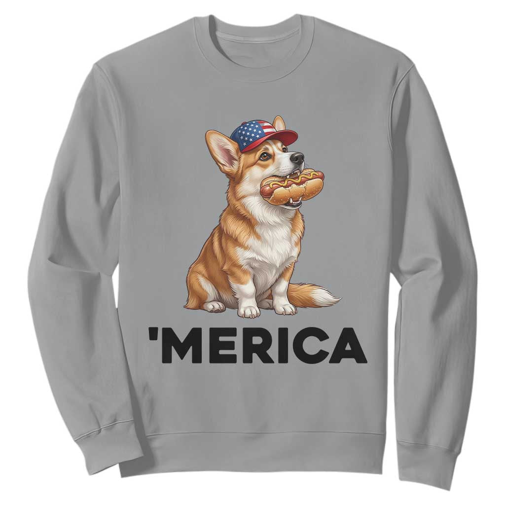 Funny Merica Corgi Lover 4th Of July Sweatshirt Patriotic Dog Gift