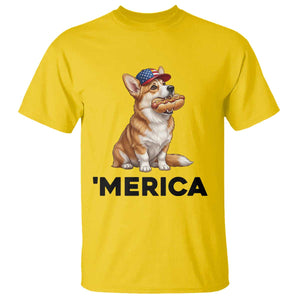 Funny Merica Corgi Lover 4th Of July T Shirt Patriotic Dog Gift