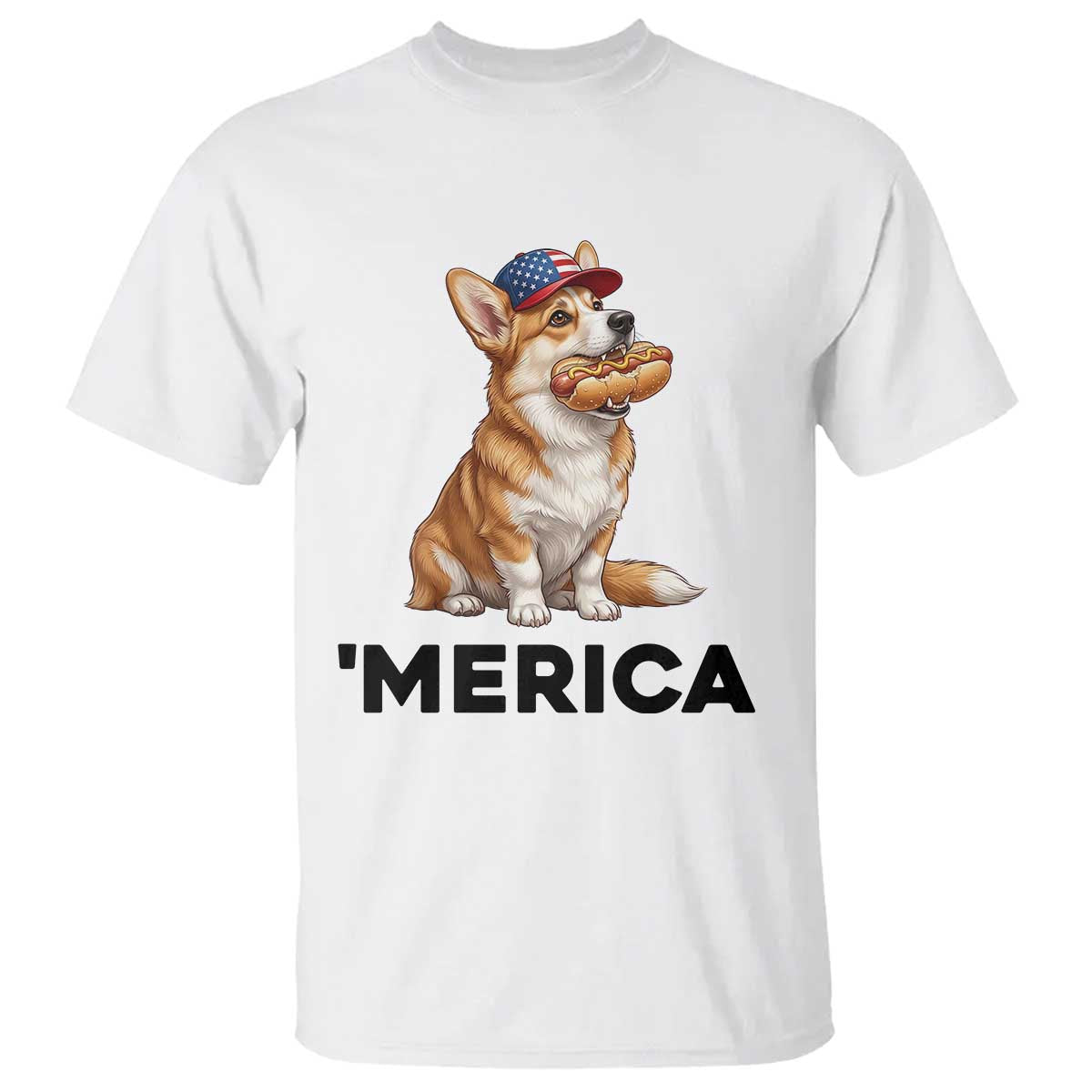 Funny Merica Corgi Lover 4th Of July T Shirt Patriotic Dog Gift TS12 White Print Your Wear