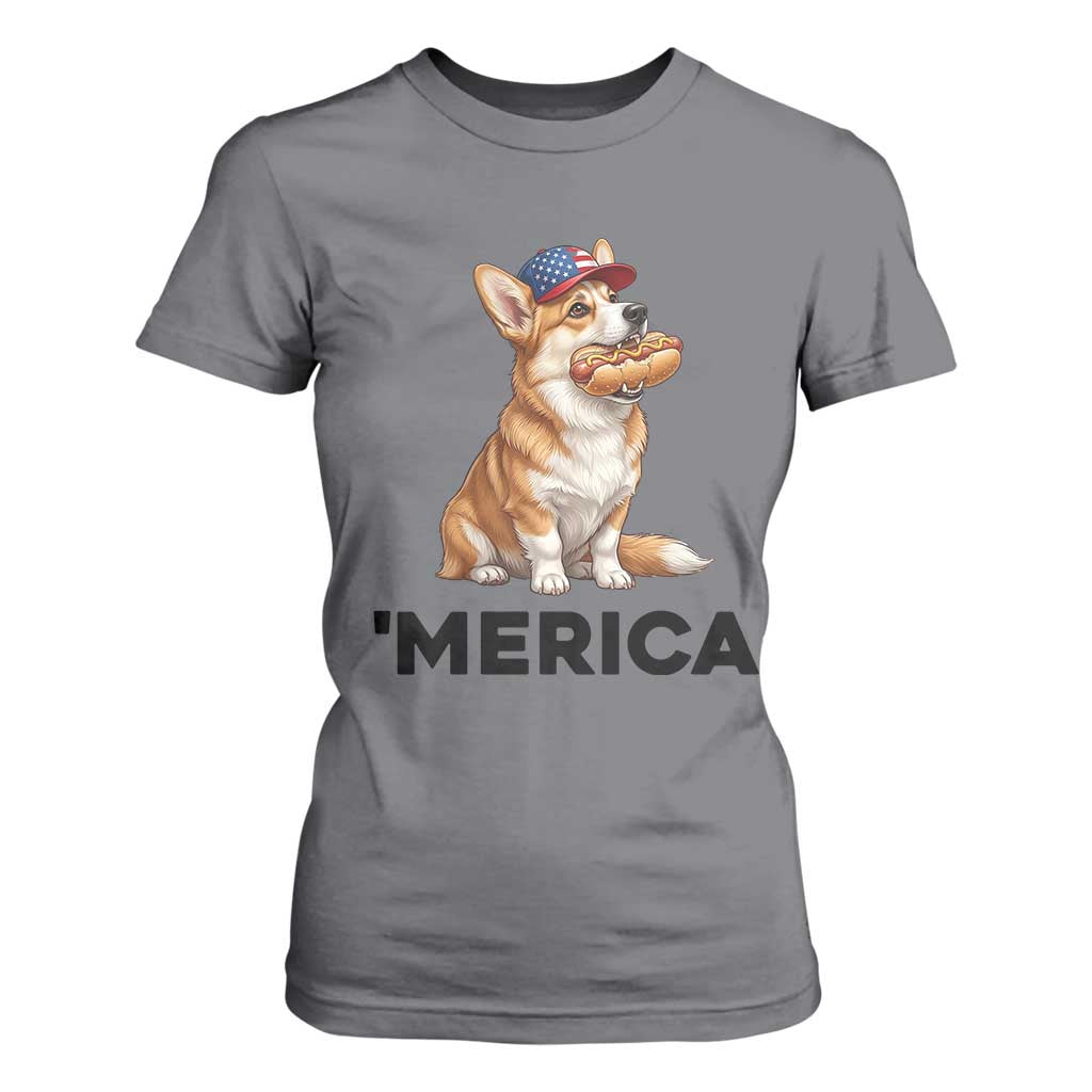 Funny Merica Corgi Lover 4th Of July T Shirt For Women Patriotic Dog Gift